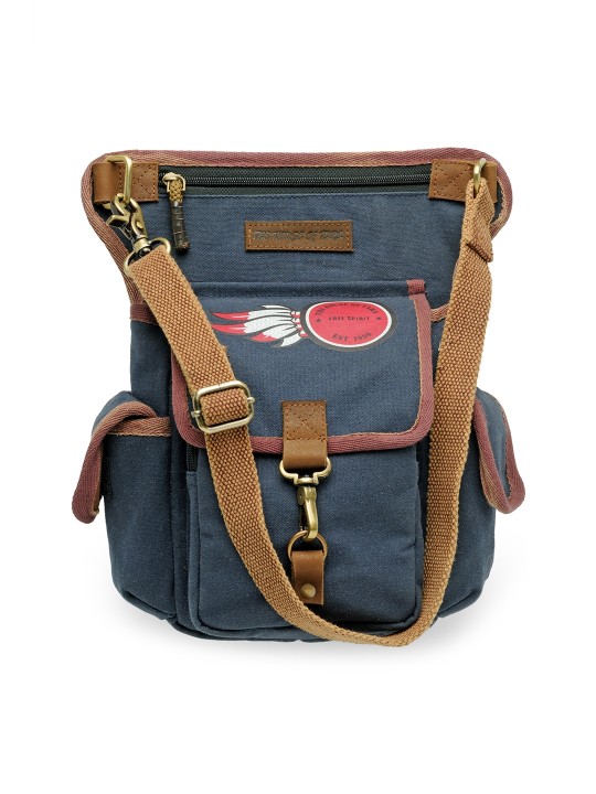 The House Of Tara Unisex Navy Blue Messenger Bag