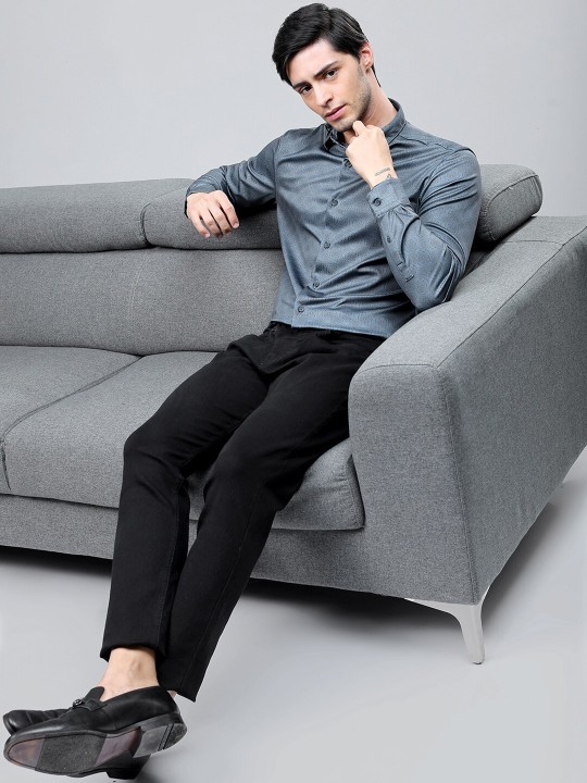 Men Printed Knitted Party Wear Casual Shirt deal from myntra