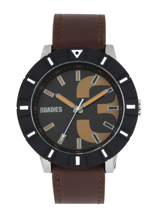 Men Black & Brown Analogue Watch R7016BRBR