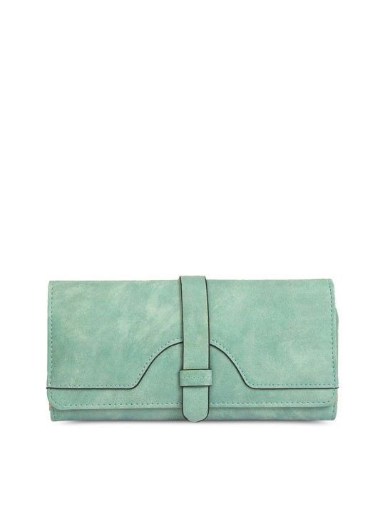 Women Green Solid Three Fold Wallet