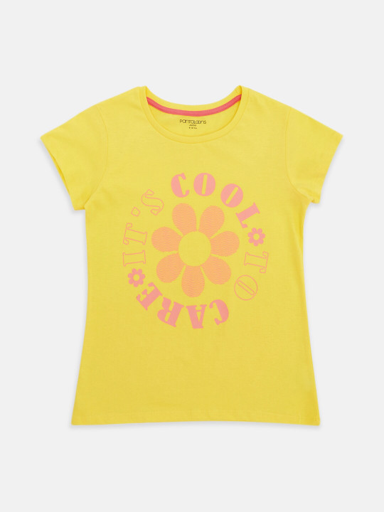 Pantaloons Junior Girls Typography Printed Cotton T-shirt