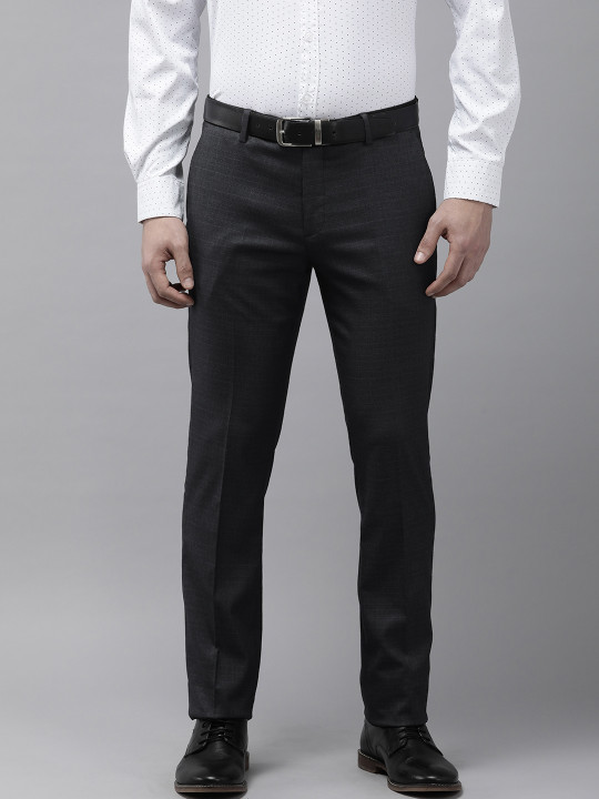 Arrow Men Checked Tailored Mid Rise Flat Front Formal Trousers
