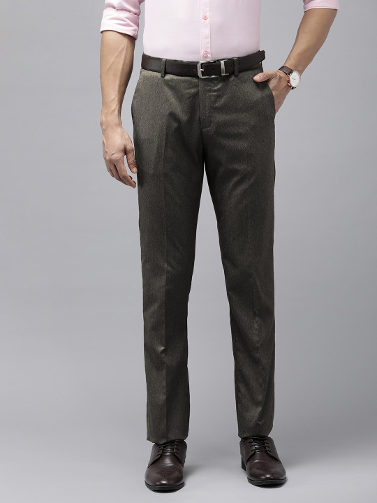 Arrow Men Textured Tailored Fit Formal Trousers