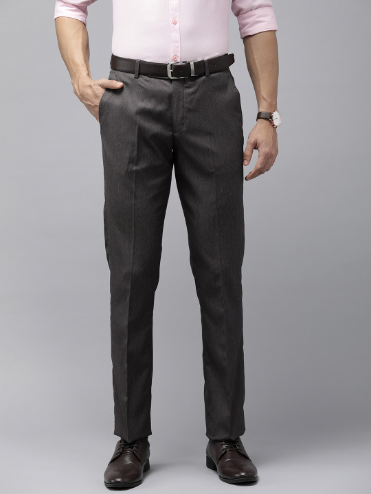 Arrow Men Textured Tailored Fit Formal Trousers