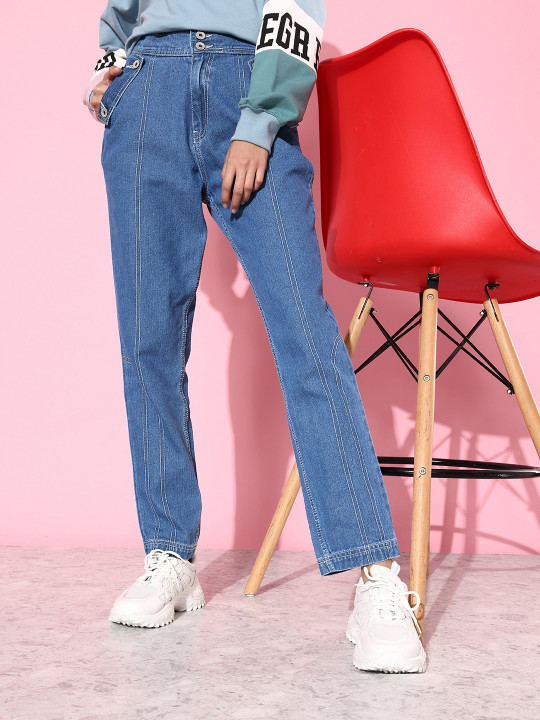 Roadster The Life Co. Women Blue Relaxed Boyfriend Fit HR Cotton Upgraded Denims Jeans