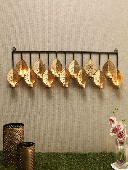 Buy GoldToned & Black Wall Candle Holders Online at desertcartUAE