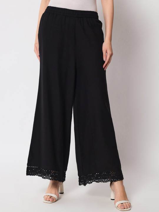 Pistaa Women Cotton Flared Ethnic Palazzos