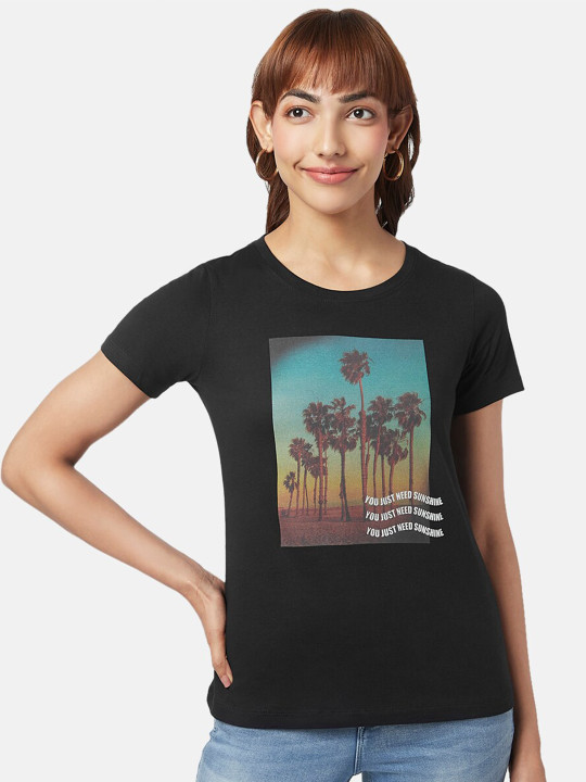 Honey by Pantaloons Women Printed Cotton T-shirt