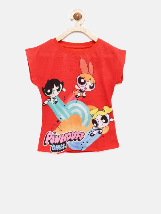 Red Printed Round Neck T-shirt 2-3Y