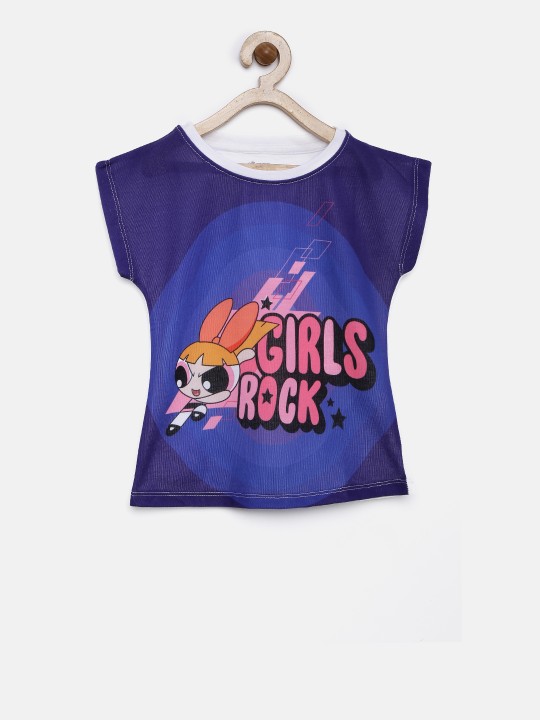 Blue Printed Round Neck T-shirt 2-3Y
