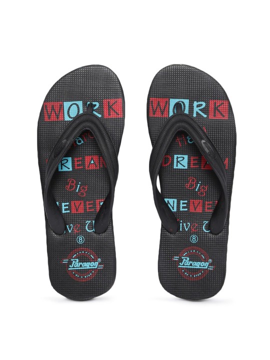 Paragon Men Printed Rubber Thong Flip-Flops