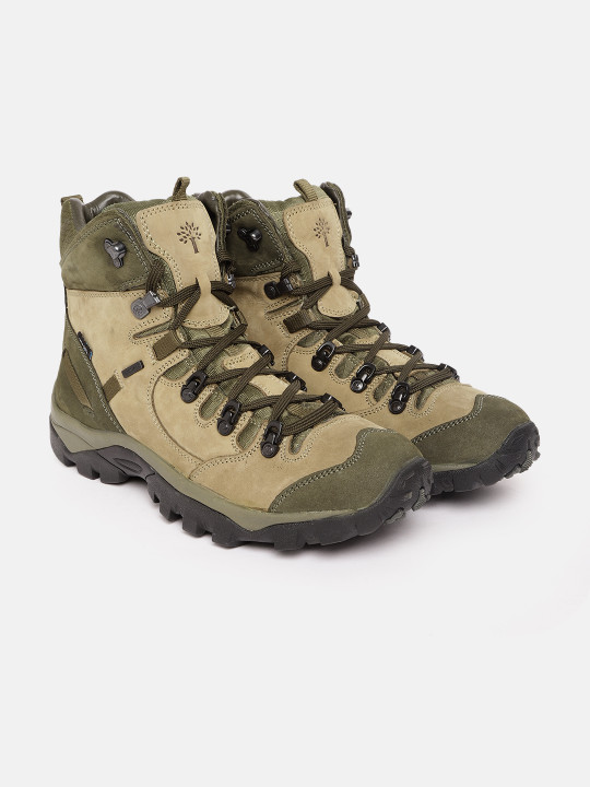 Woodland Men Mid-Top Leather Sneakers