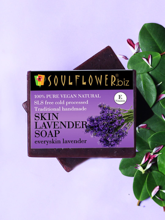 Soulflower Sustainable Unisex Pack of 2 Lavender Soaps