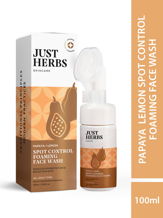 Just Herbs Papaya & Lemon Spot Control Foaming Face Wash 100ml