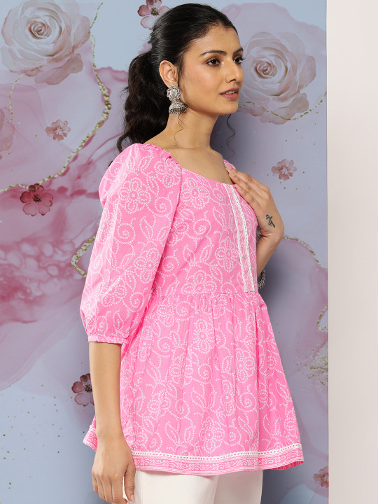 Libas Bandhani Printed Empire Kurti - Image 2