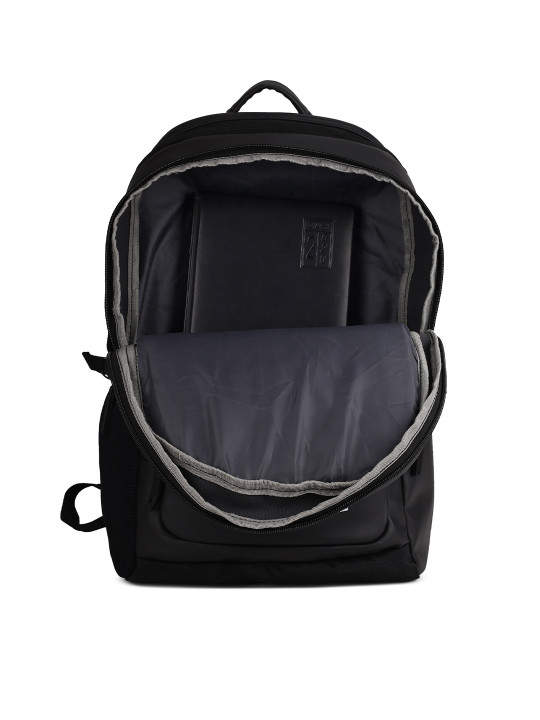 brand logo backpack with reflective strip