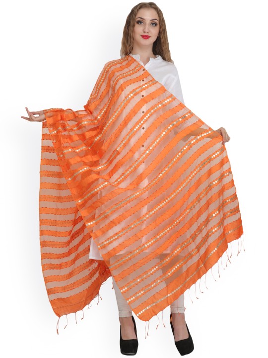 Orange Organza Dupatta