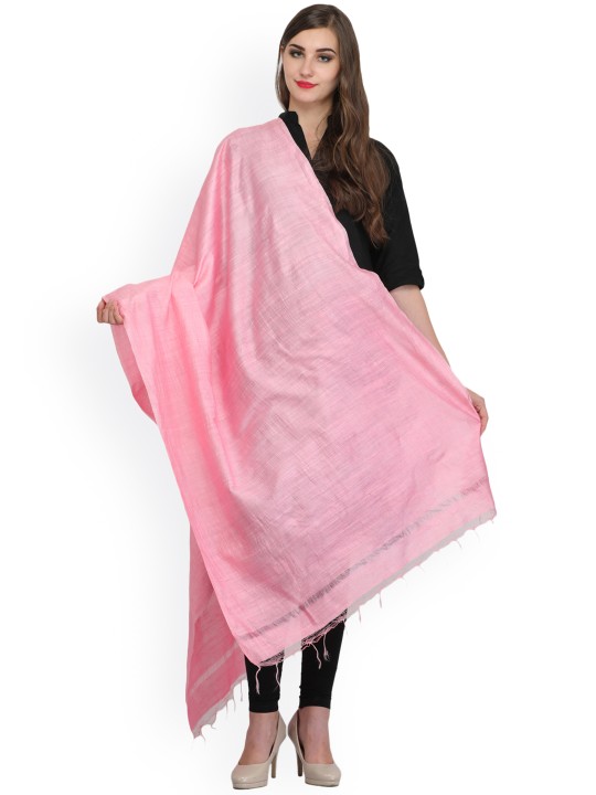 Pink Solid Dupatta