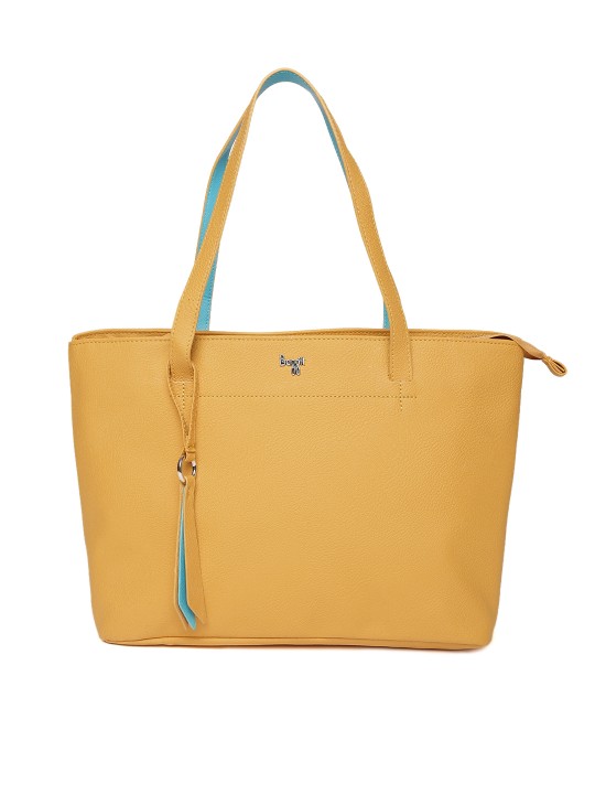 baggit mustard yellow solid sling bag