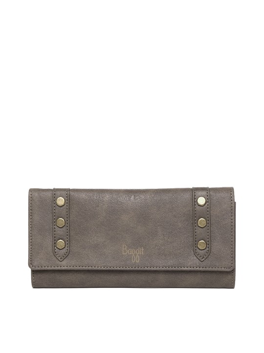 Women Brown Solid Three Fold Wallet