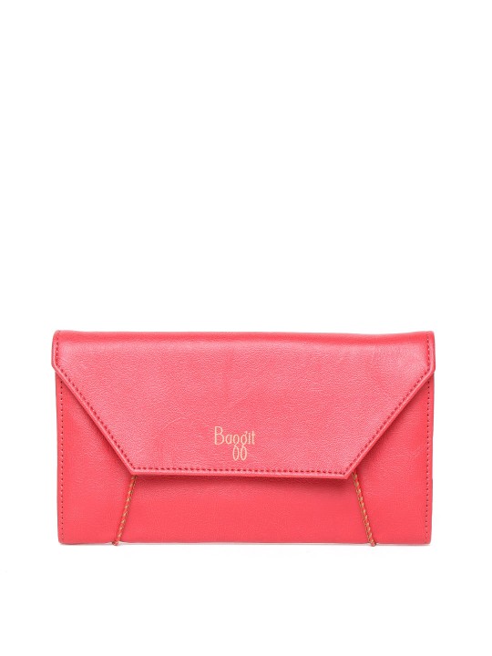 Women Red Solid Two Fold Wallet