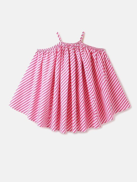 United Colors of Benetton Striped Cotton A-Line Dress