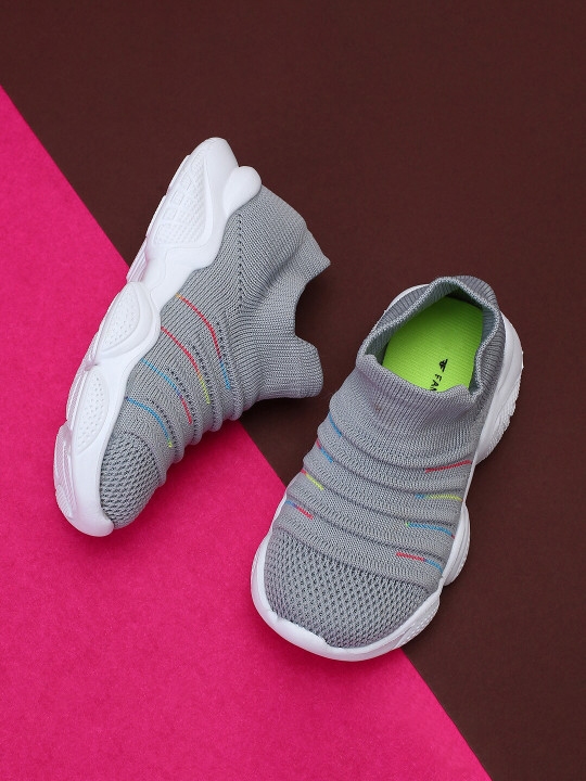 Fame Forever by Lifestyle Boys Grey Woven Design Slip-On Sneakers