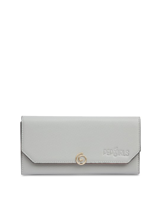Women Grey Solid Two-Fold Wallet