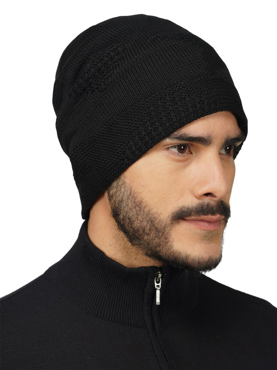 iSWEVEN Self Design Woolen Winter Beanie Caps