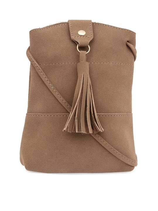 Brown Solid Sling Bag