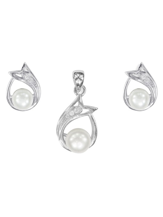 Sterling Silver CZ Stone-Studded Jewellery Set