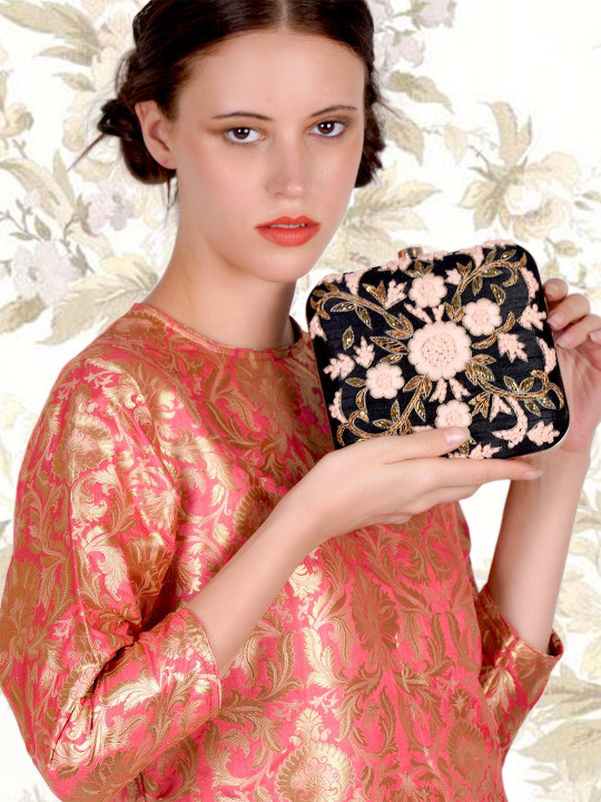 ODETTE Embroidered Box Clutch