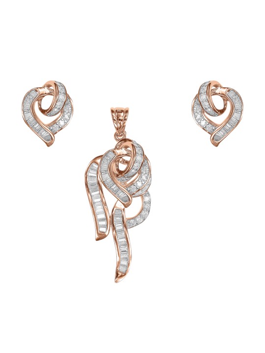 Sterling Silver & Gold-Toned CZ Stone-Studded Jewellery Set