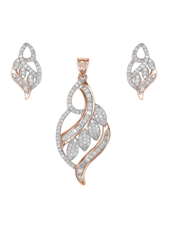 Sterling Silver & Gold-Toned CZ Stone-Studded Jewellery Set