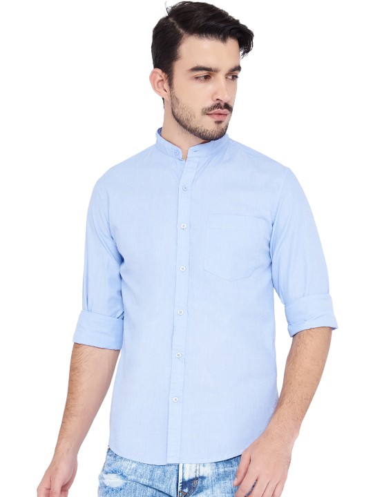 Buy Men Blue Slim Fit Solid Casual Shirt Online at desertcartZimbabwe