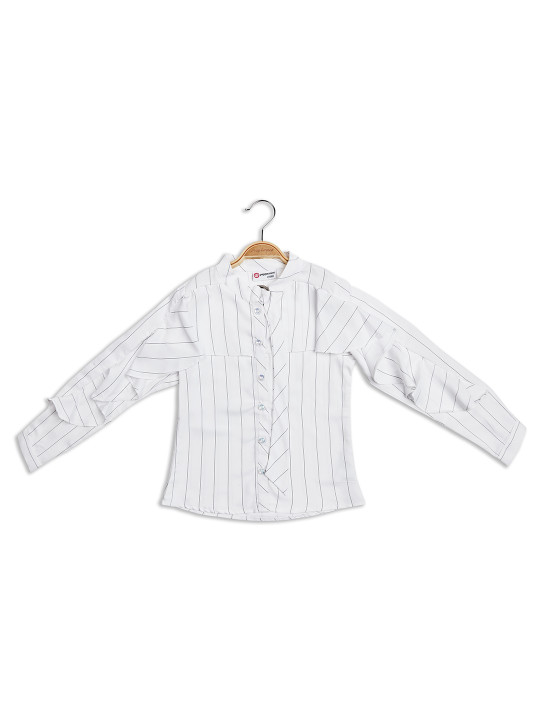 Peppermint Girls Striped Ruffles Shirt Style Top