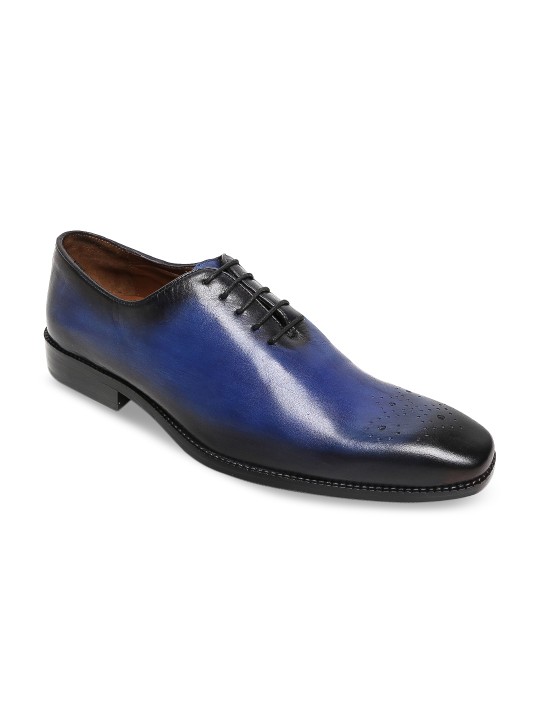Men Blue Leather Formal Shoes 6