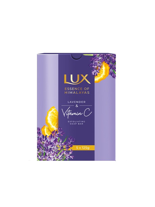 Lux Essence of Himalayas Set of 5 Lavender & Vitamin C Exfoliating Soap Bar – 125g each