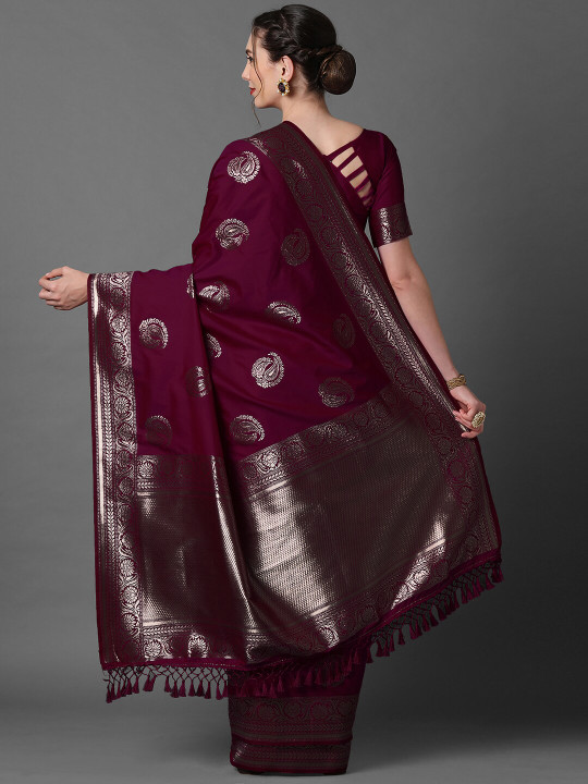 Mitera Ethnic Motifs Woven Design Zari Banarasi Saree