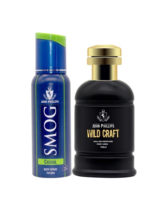 John Phillips Men Set of 2 Wildcraft Eau De Perfume 120 ml & Smog Deodorant 100ml