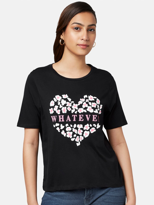People Women Printed Cotton T-shirt