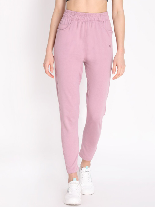 CHKOKKO Women Mid-Rise Relaxed-Fit Track Pants