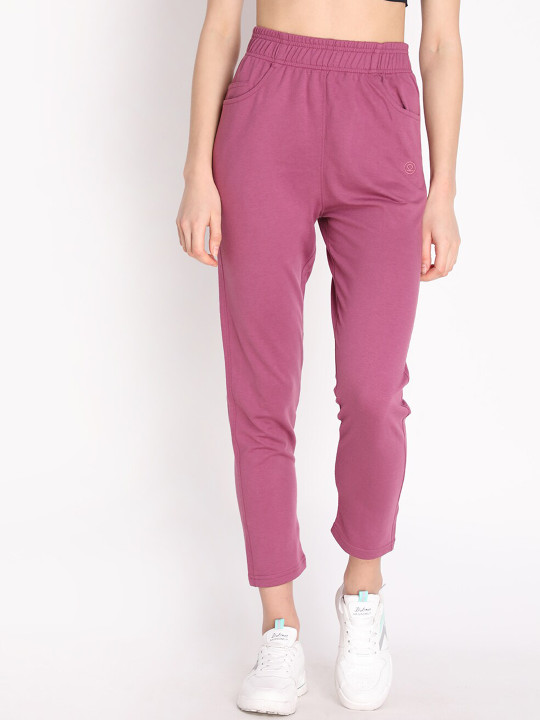 CHKOKKO Women Mid-Rise Relaxed-Fit Track Pants