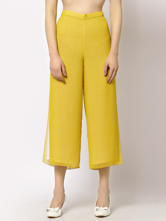 OFFICE & YOU Women Georgette Palazzos with Slit