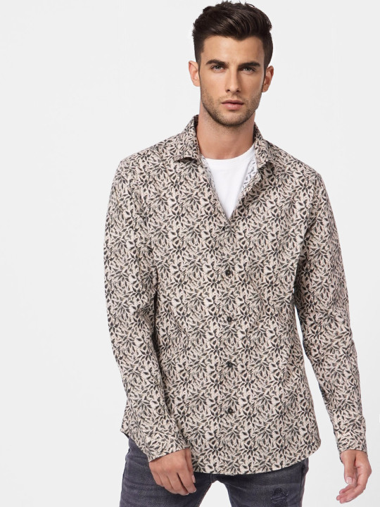 Jack & Jones Men Floral Printed Cotton Casual Shirt