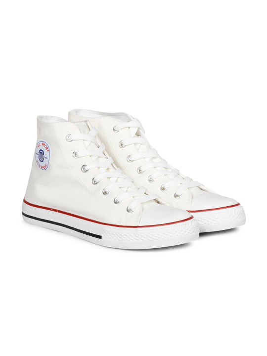 MOZAFIA Men Canvas Lace-up Casual High Top Sneakers