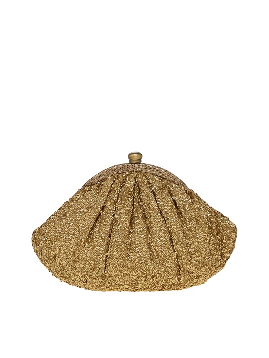 TARUSA Women Gold-Toned Sequin Embellished Clutch
