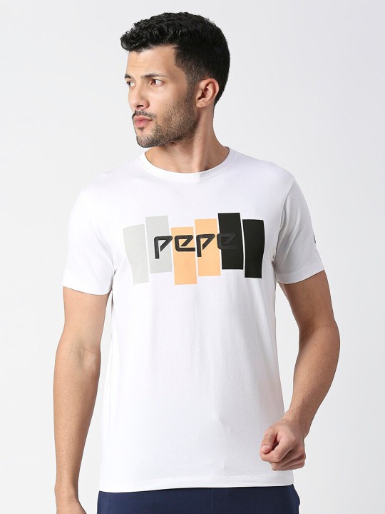 Pepe Jeans Men Typography Printed Pure Cotton Slim Fit T-shirt