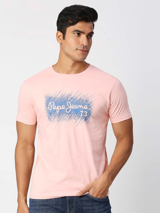 Pepe Jeans Men Printed Slim Fit Cotton T-shirt