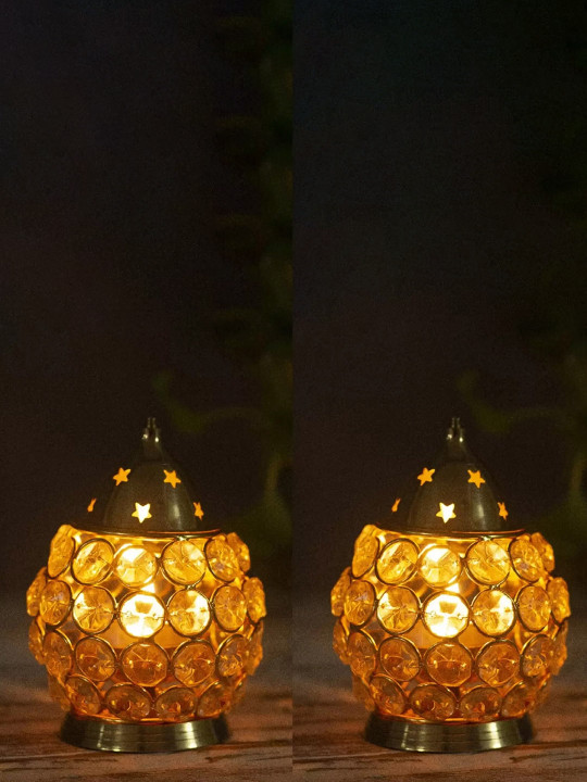 Fashion Bizz Brass 2 Piece Easy to Clean Diwali Diyas